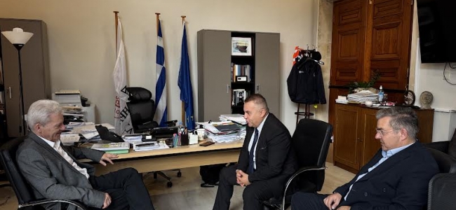 Συνάντηση του Δημάρχου Ηρακλείου Αλέξη Καλοκαιρινού με τον Πρύτανη του Ελληνικού Μεσογειακού Πανεπιστημίου Νεκτάριο Παπαδογιάννη