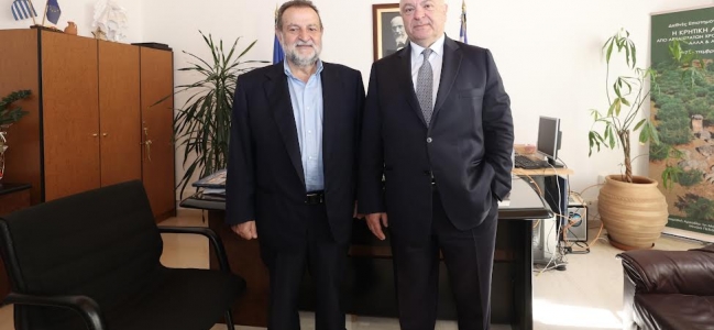 Tον Πρόεδρο του Διοικητικού Συμβουλίου της Eurobank υποδέχτηκε στο Καστέλλι ο Δήμαρχος Μινώα Πεδιάδας Βασίλης Κεγκέρογλου