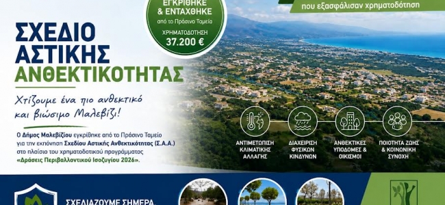 Ο Δήμος Μαλεβιζίου στους πρώτους Δήμους της χώρας που εξασφάλισαν χρηματοδότηση για Σχέδιο Αστικής Ανθεκτικότητας