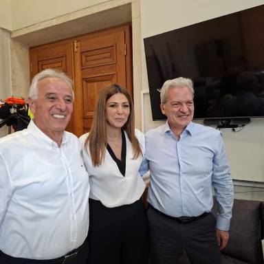 Συνάντηση του Δημάρχου Ηρακλείου με την Υπουργό Παιδείας Θρησκευμάτων και Αθλητισμού Σοφία Ζαχαράκη στη Λότζια