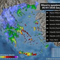 Πολύ θυελλώδεις άνεμοι σήμερα στο Αιγαίο και στην Κρήτη
