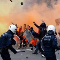 Βρυξέλλες σε αναβρασμό: Άγριες συγκρούσεις διαδηλωτών με την αστυνομία – Εκρηκτικό κλίμα στο Βέλγιο!